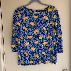 Anthropologie Postmark Raccoon Print Top